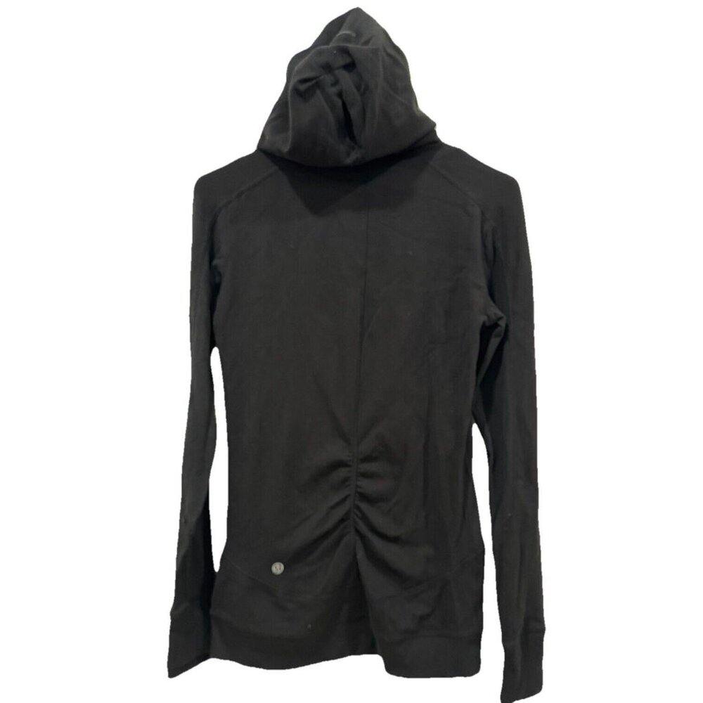 Lululemon Top Lululemon Hoodie Thumbs Ponytail Opening Size 4 Black